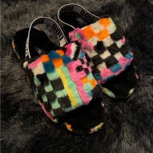 UGG Multicolor Checkered Slippers